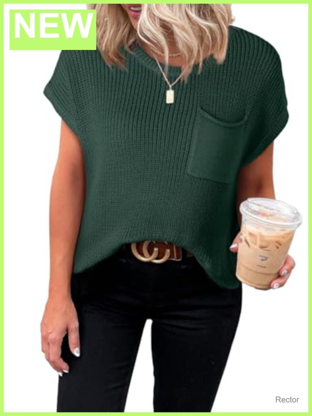 Dokotoo Womens Short Sleeve Tunic Top Knit Pullover Loose Fit Casual
